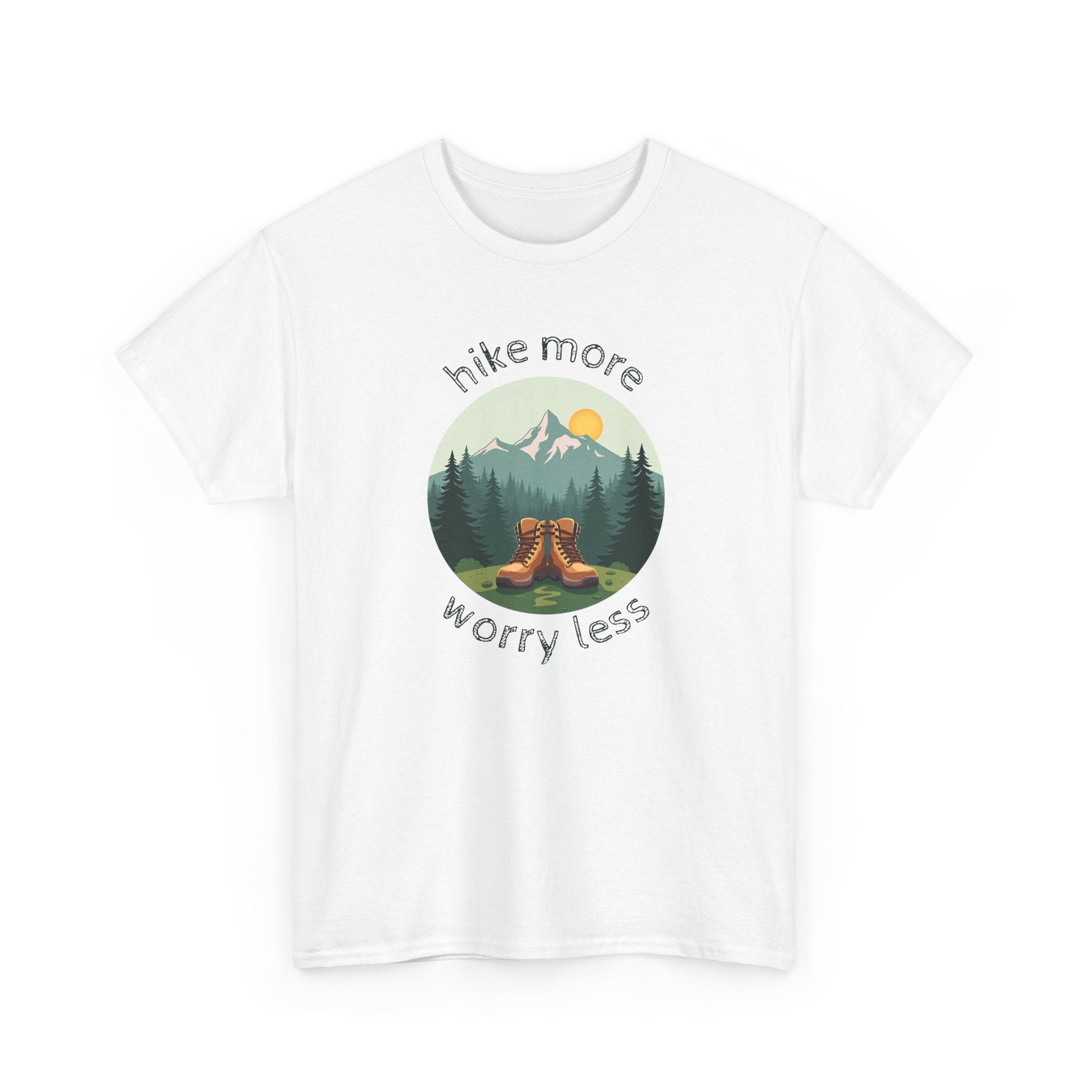Hike More Worry Less T-Shirt — Nature Hiking Graphic Tee