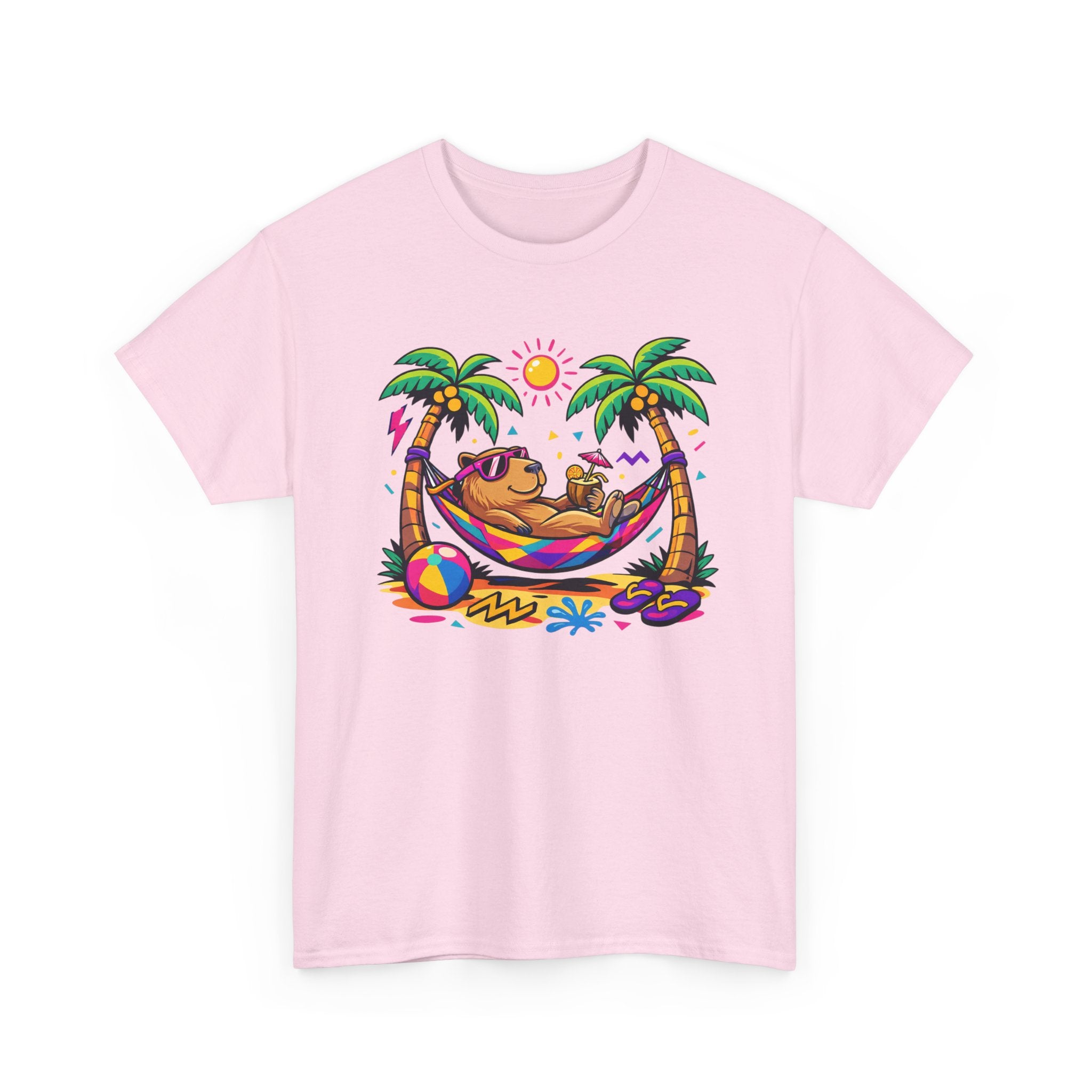 Beach Capybara Hammock T‑Shirt — Tropical Summer Vibes Graphic Tee