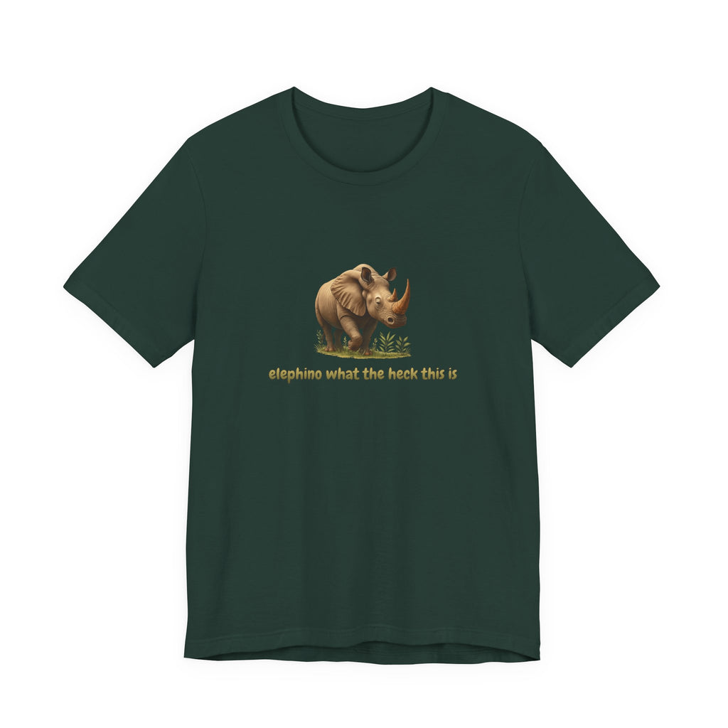 Elephant Rhino Graphic Tee — "elephino what the heck this is" Funny Wildlife T-Shirt