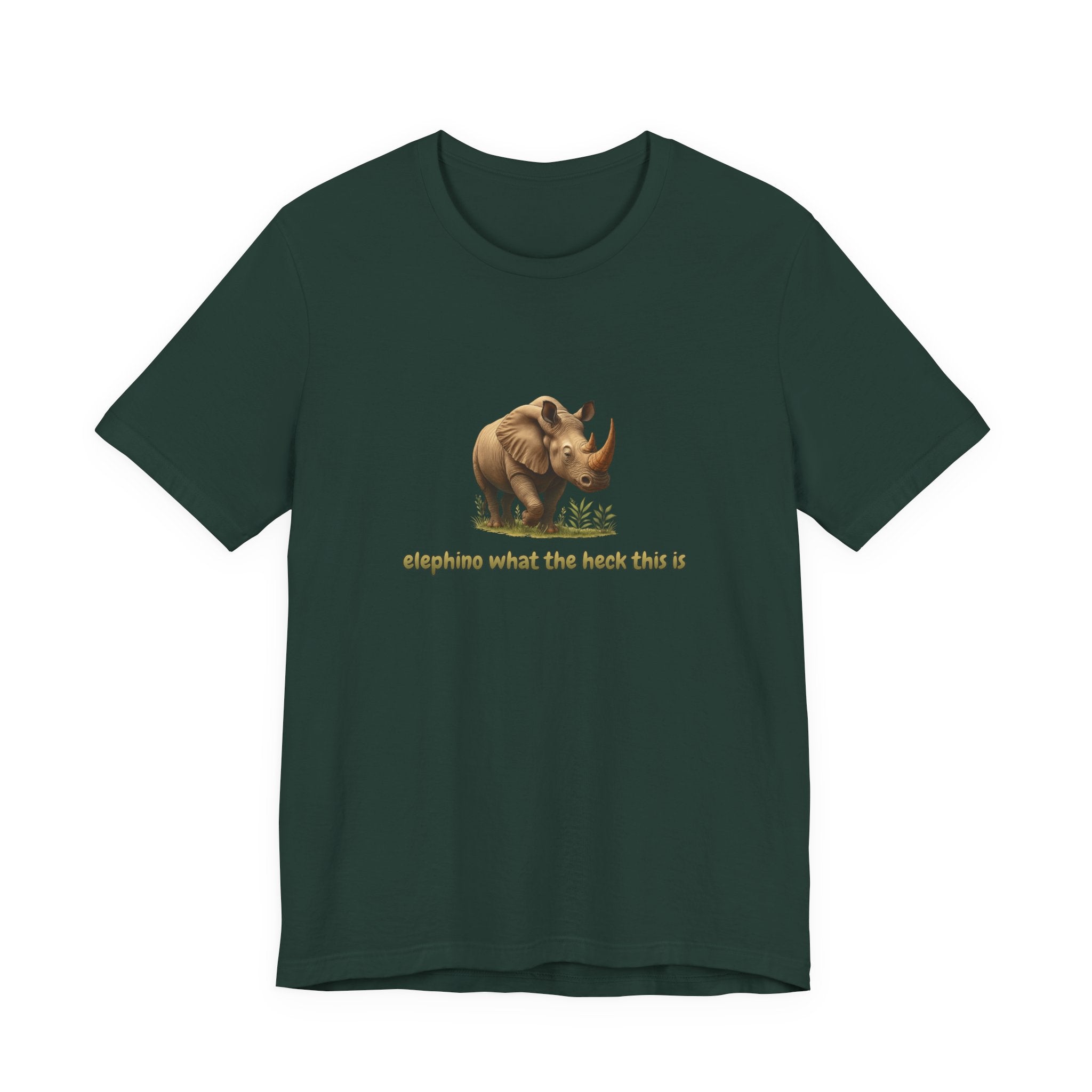 Elephant Rhino Graphic Tee — "elephino what the heck this is" Funny Wildlife T-Shirt