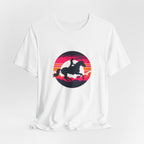 Woman Horse Riding Retro Sunset Tee