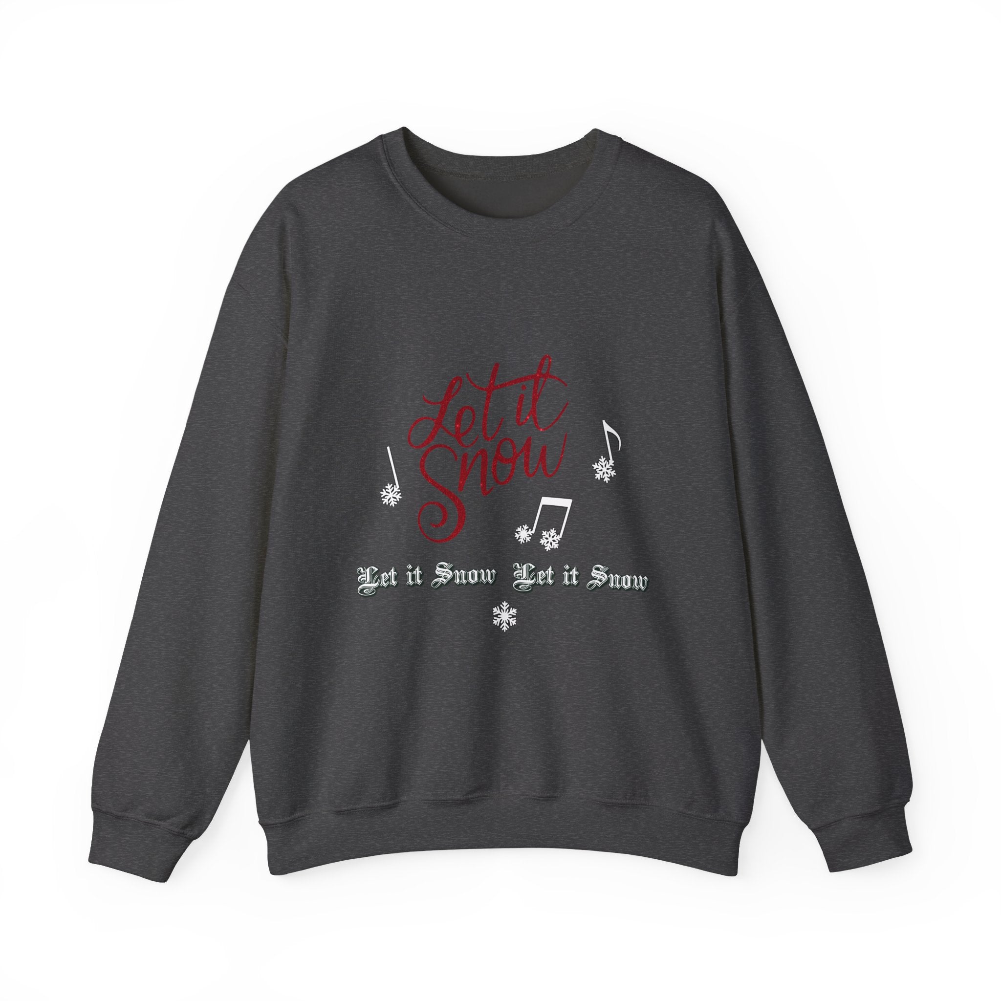Let It Snow Crewneck Sweatshirt — Cozy Holiday Sweatshirt with Musical Snowflake Design
