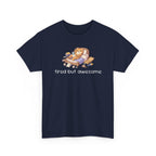 'Tired But Awesome' Cute Cat Relaxing Graphic Tee