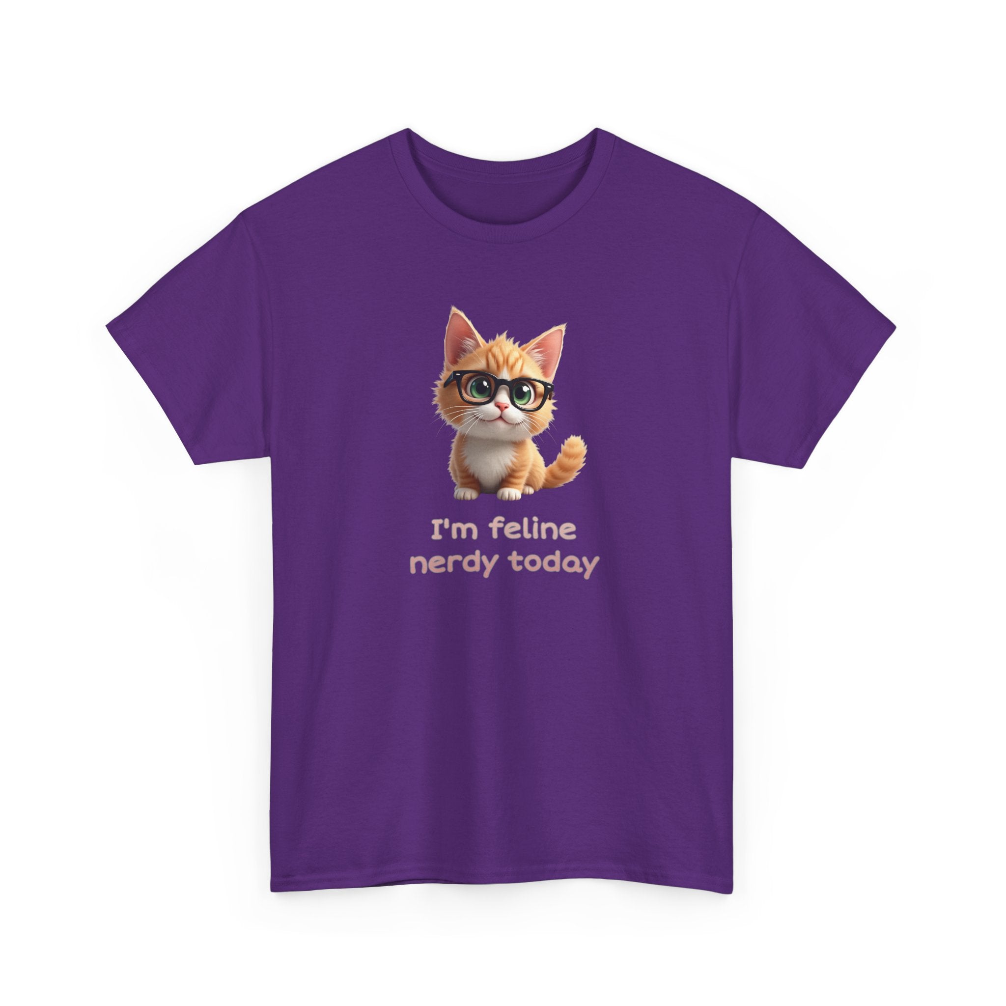 Cat Nerd T-Shirt — “I’m Feline Nerdy Today” Cute Kitty Graphic Tee