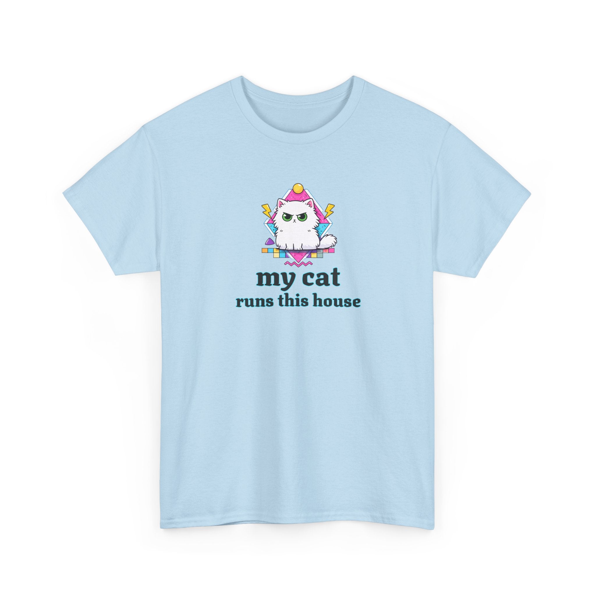 My Cat Runs This House T-Shirt — Cute Cat Graphic Tee for Cat Lovers