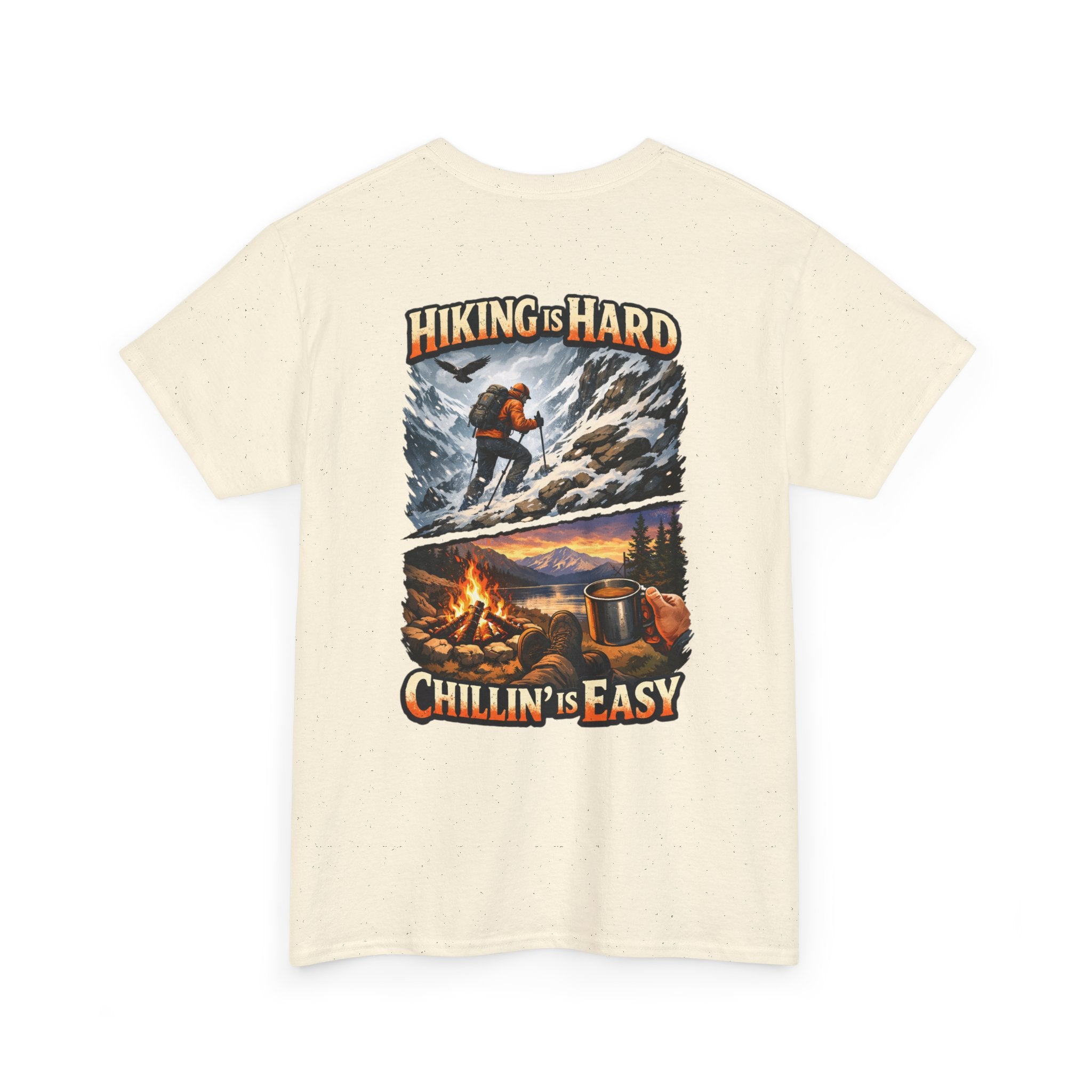 Hiking Is Hard, Chillin' Is Easy T-Shirt — Outdoor Camping Adventure Tee