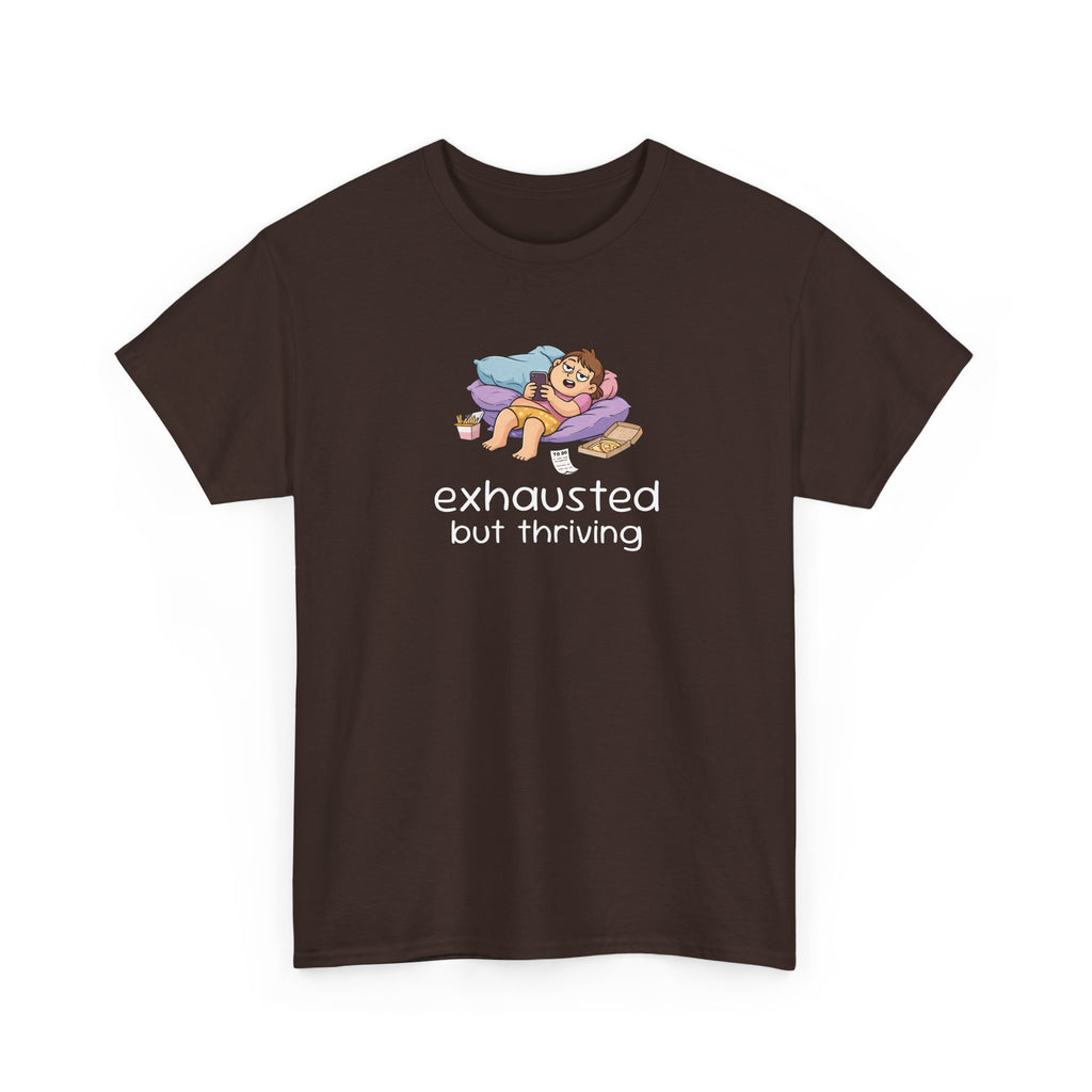 "Exhausted but Thriving" Cute Relaxed Graphic Tee