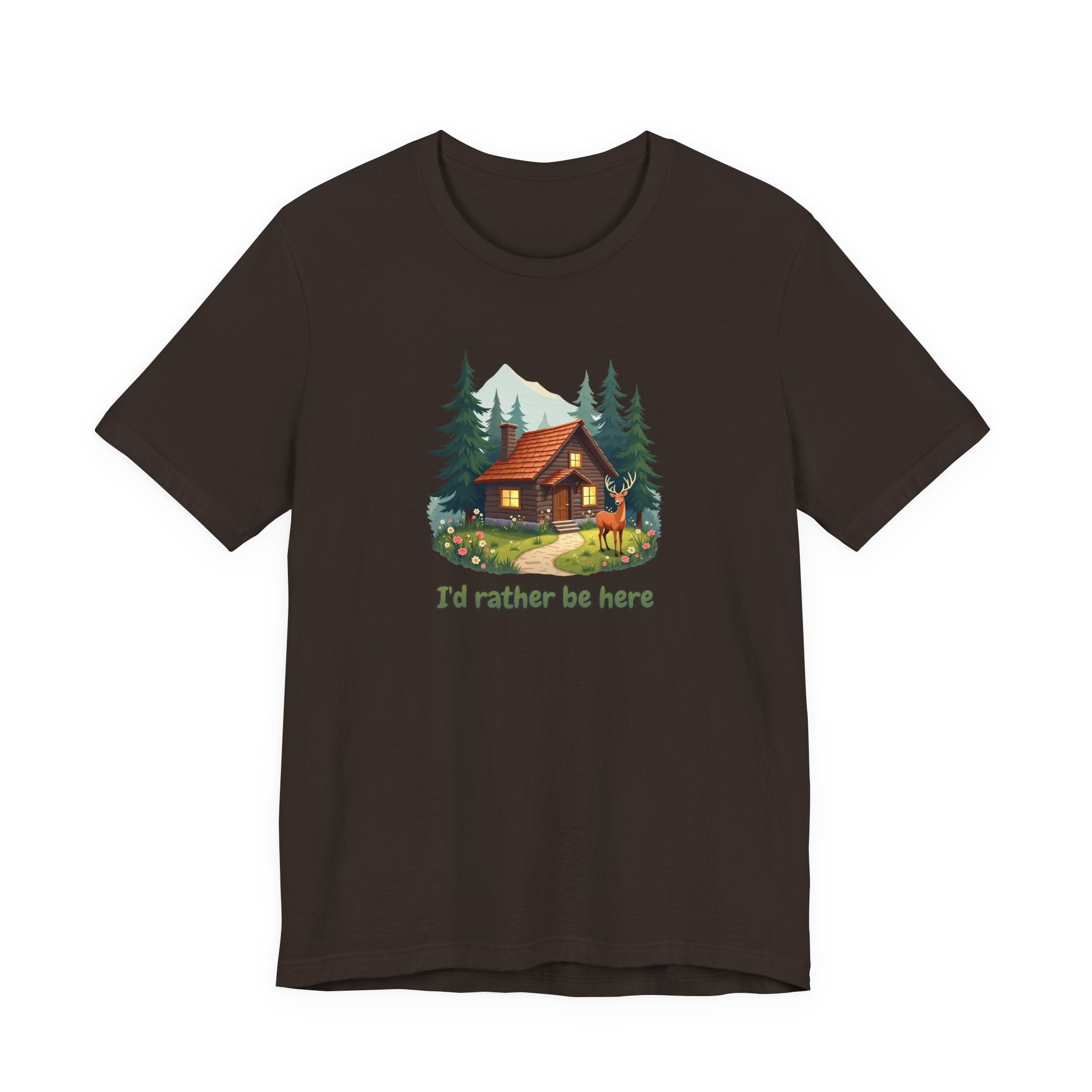 Cabin Escape T-Shirt — 'I'd Rather Be Here' Outdoors Tee