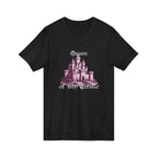 Fairytale Castle V-Neck Tee — 'Queen of My Castle' Vintage Castle Graphic
