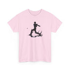 Cricket Silhouette Tee — Batter Hitting Ball Graphic Shirt