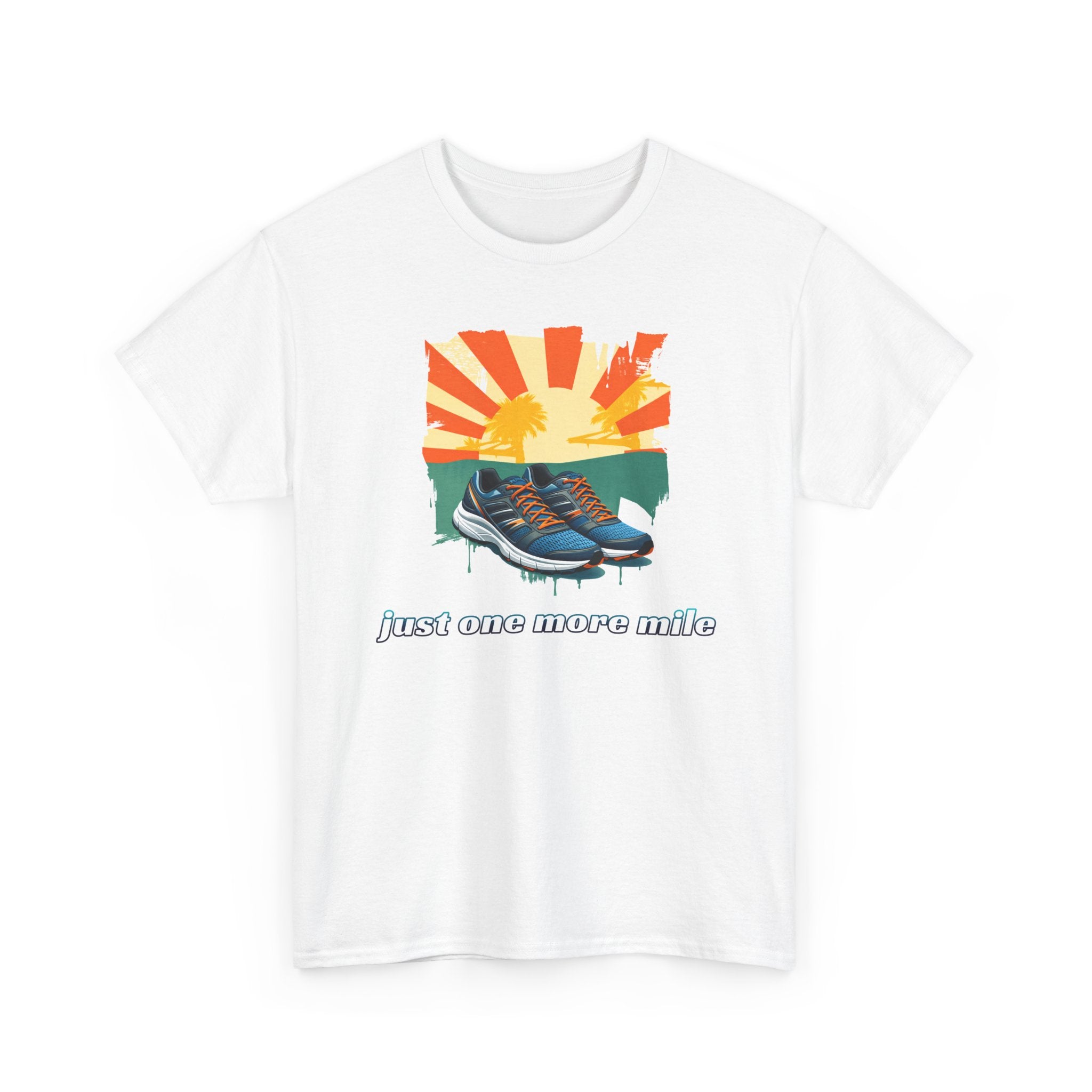 Running Tee — "Just One More Mile" Sunrise Graphic Shirt