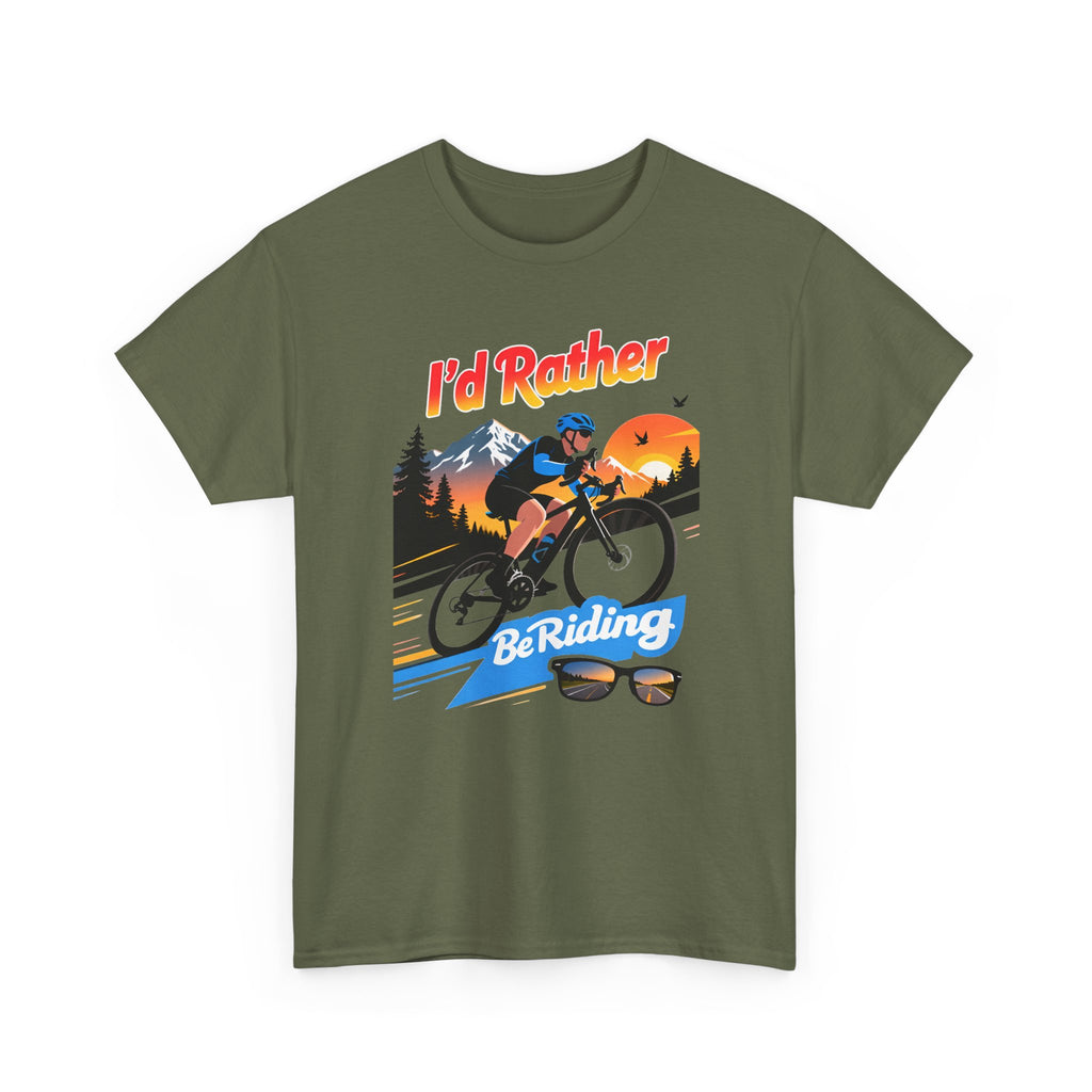 Cycling T-Shirt — "I'd Rather Be Riding" Graphic Tee