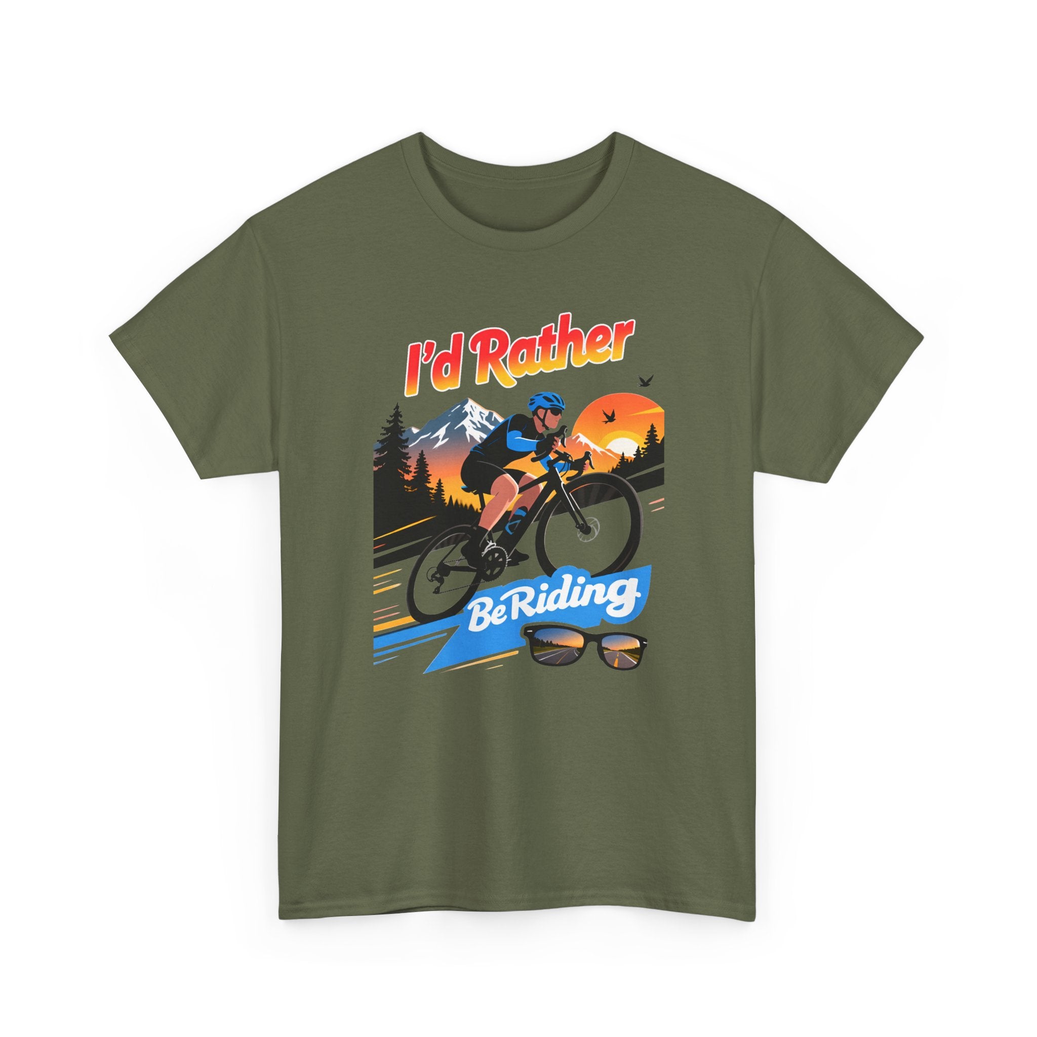 Cycling T-Shirt — "I'd Rather Be Riding" Graphic Tee