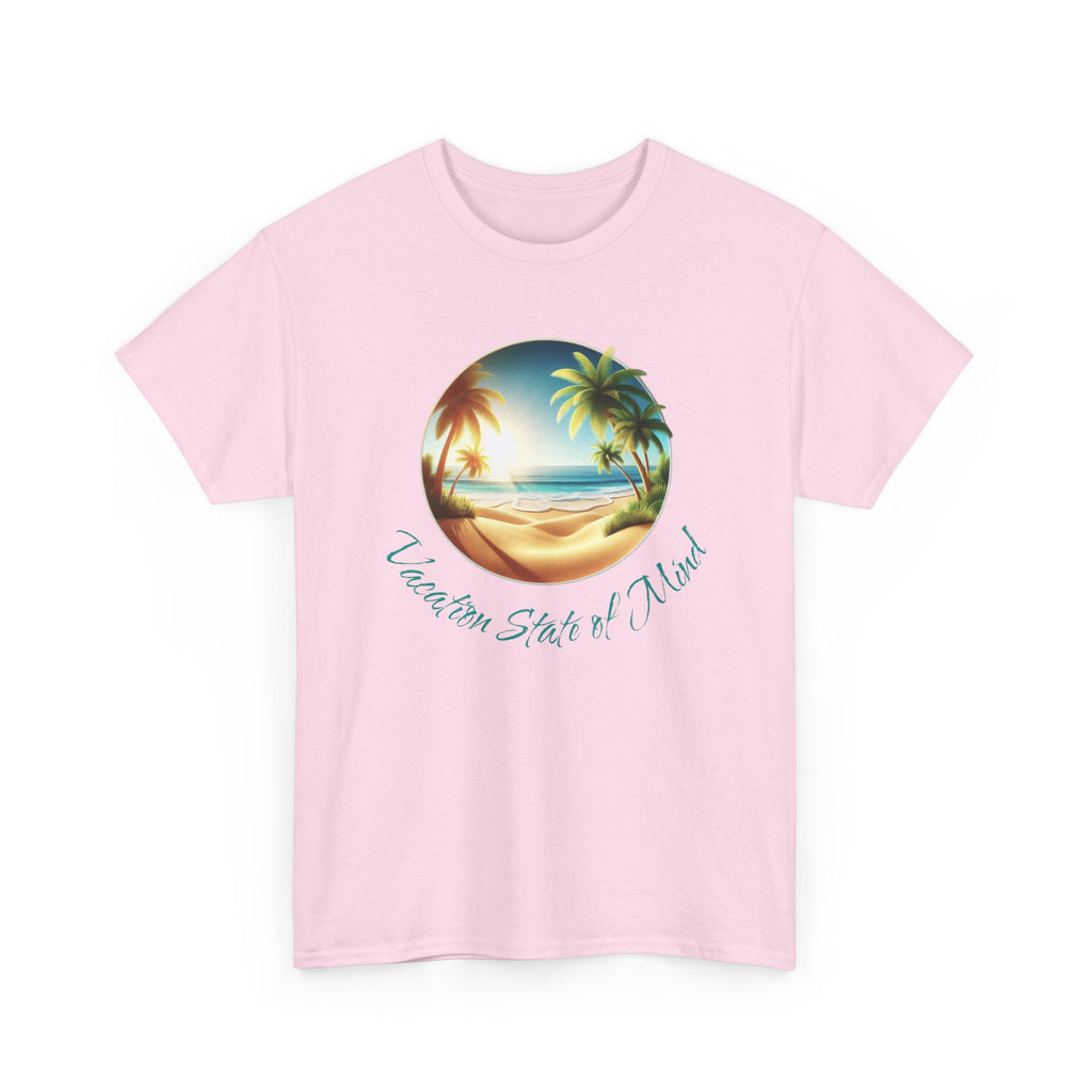 Beach Scene Tee — 'Vacation State of Mind' Tropical Palm Graphic T-Shirt