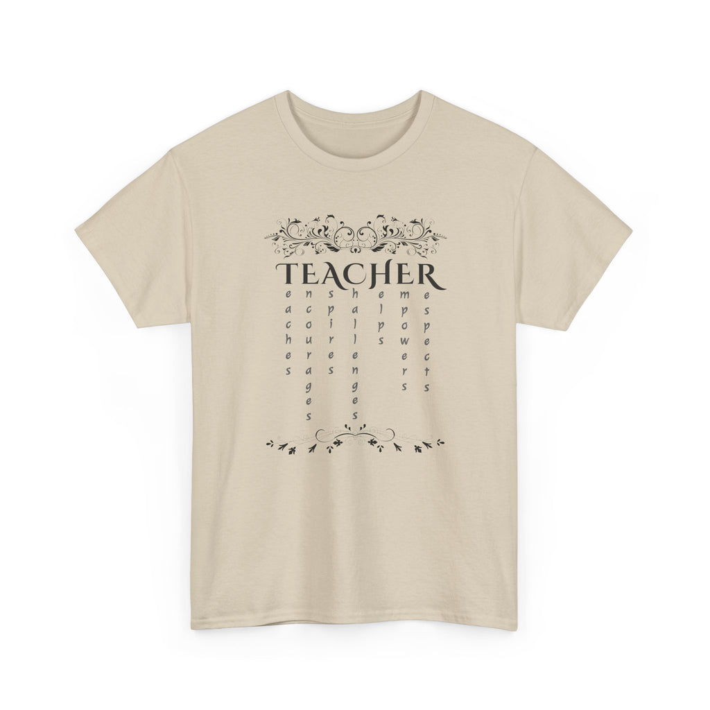 Teacher Floral Rain T-Shirt — Elegant Teacher Appreciation Tee