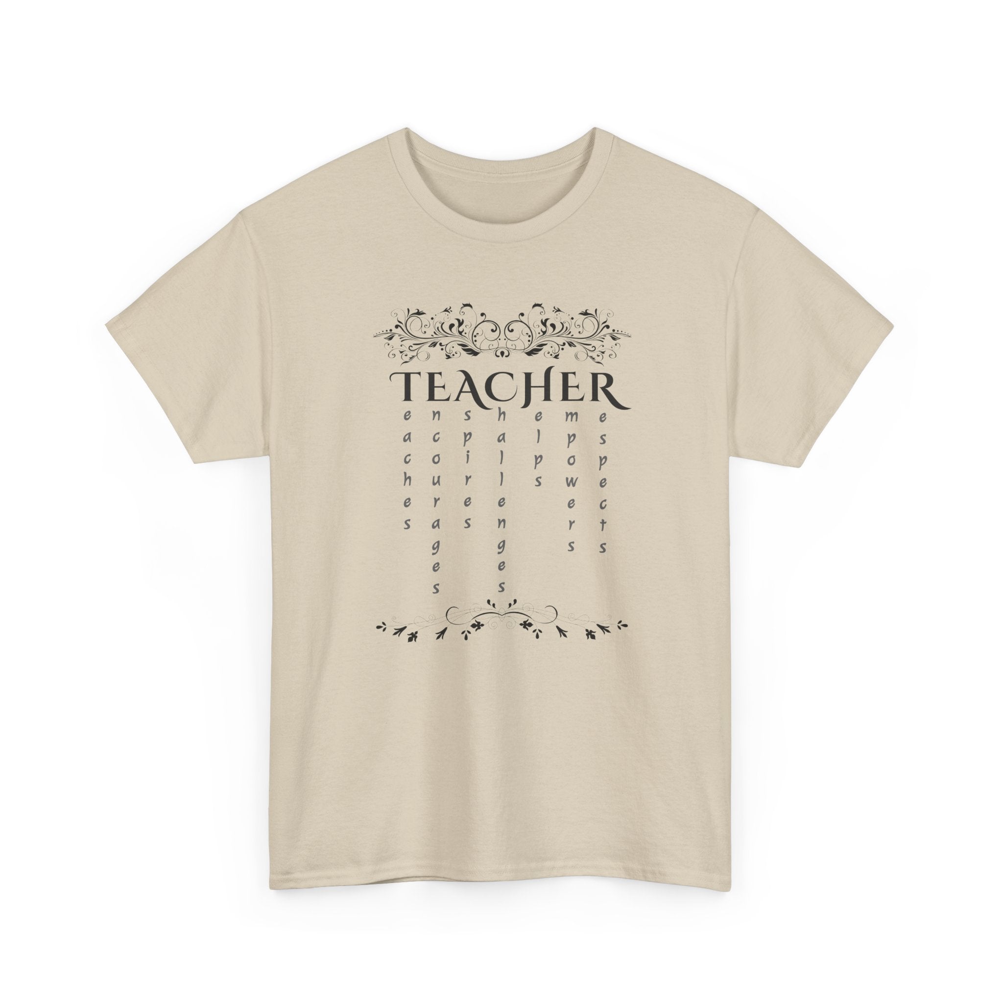 Teacher Floral Rain T-Shirt — Elegant Teacher Appreciation Tee