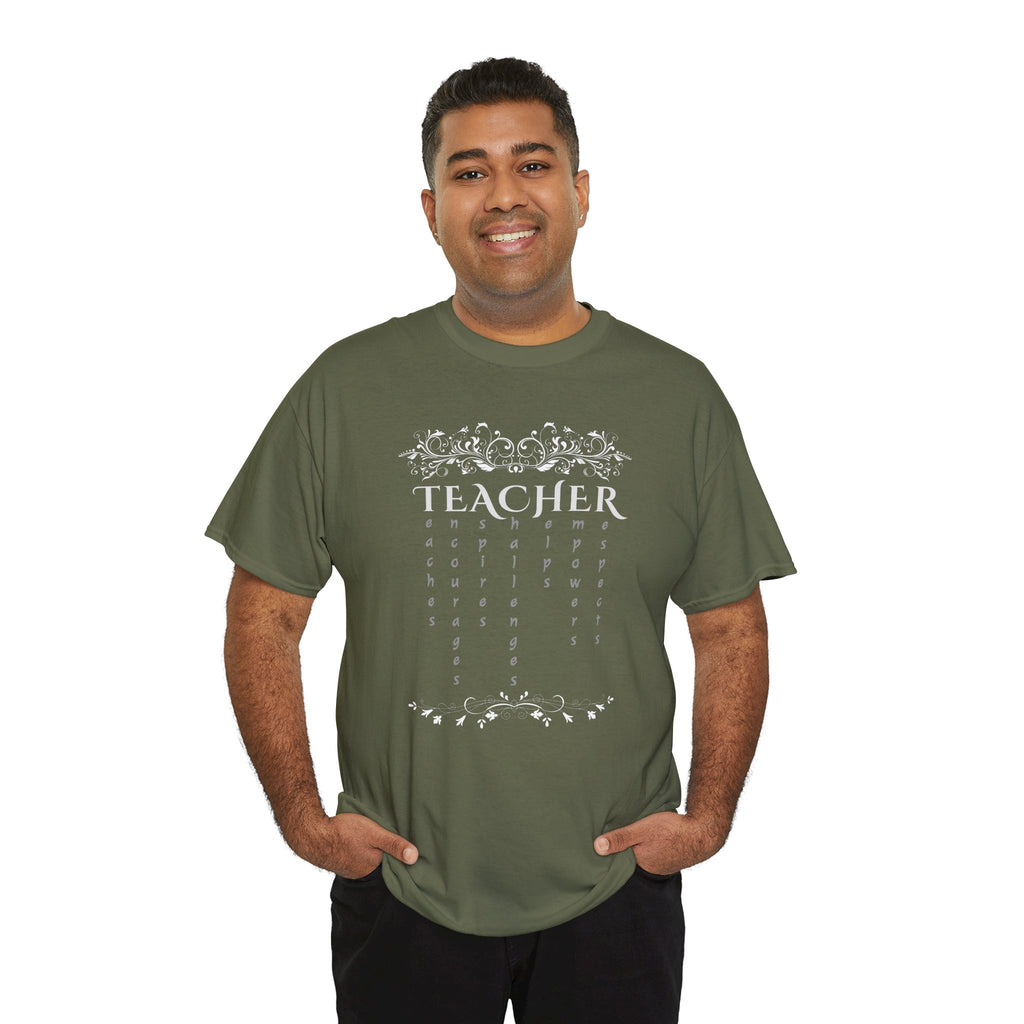 Teacher Floral Rain T-Shirt — Elegant Teacher Appreciation Tee