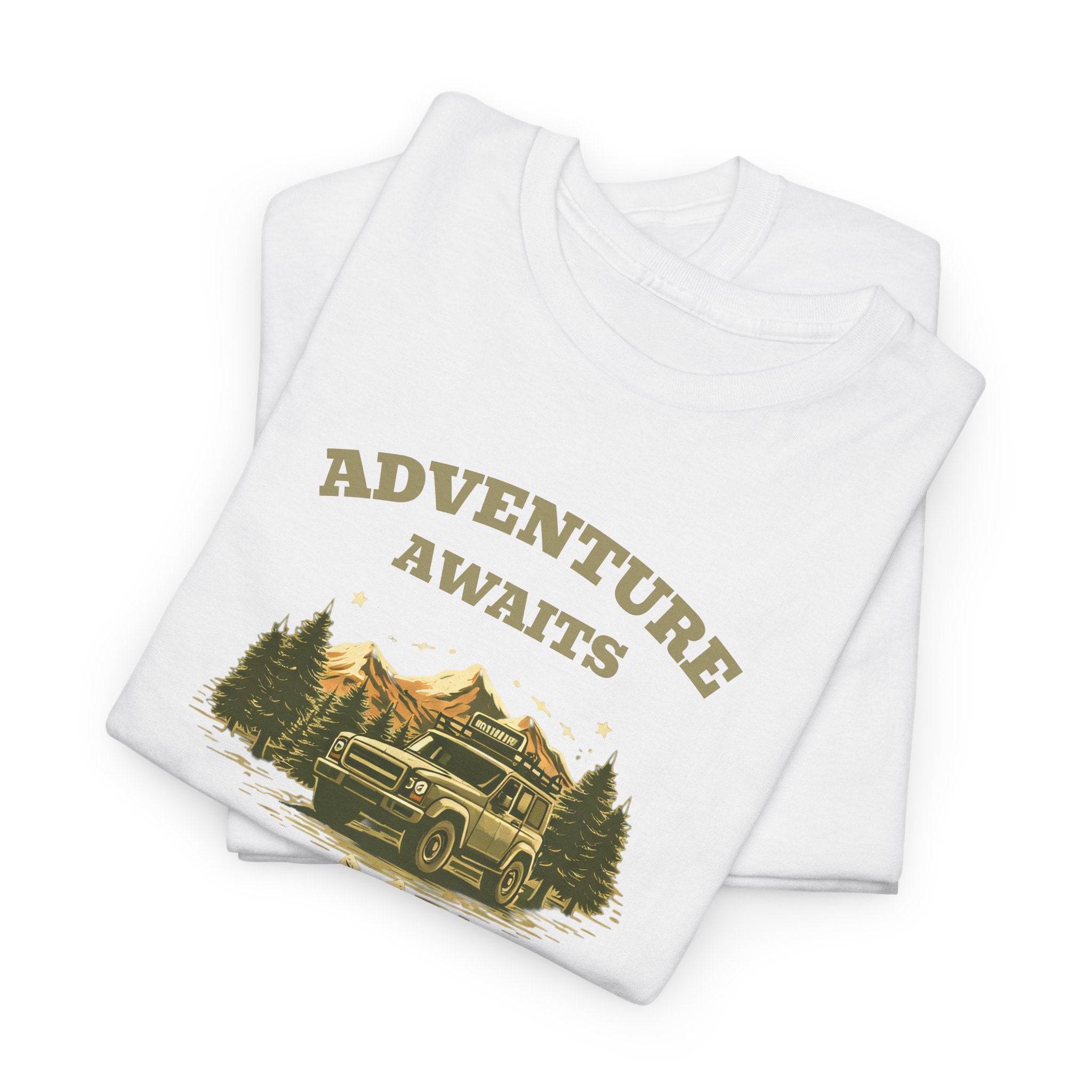 Adventure Awaits T‑Shirt — Vintage Camper Outdoor Graphic Tee