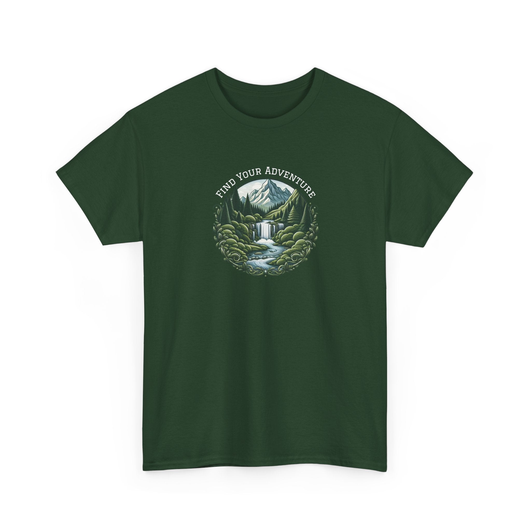 Nature Adventure T-Shirt — Find Your Adventure Mountain & Waterfall Graphic Tee