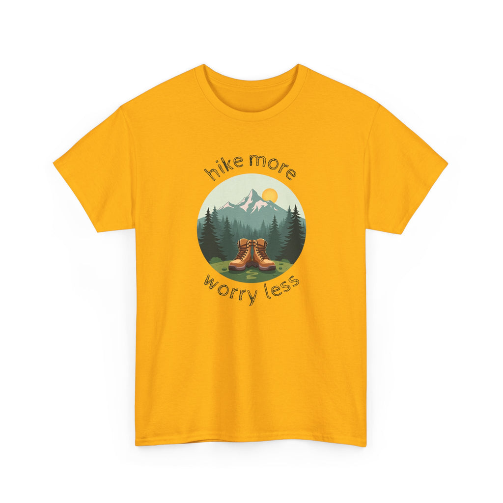 Hike More Worry Less T-Shirt — Nature Hiking Graphic Tee