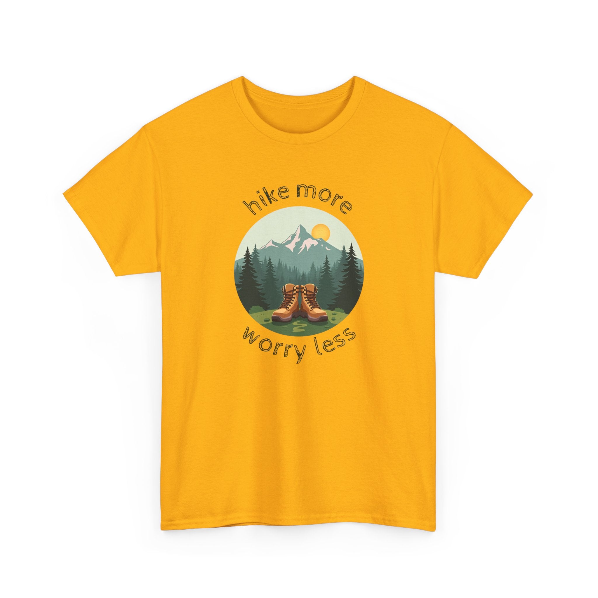 Hike More Worry Less T-Shirt — Nature Hiking Graphic Tee