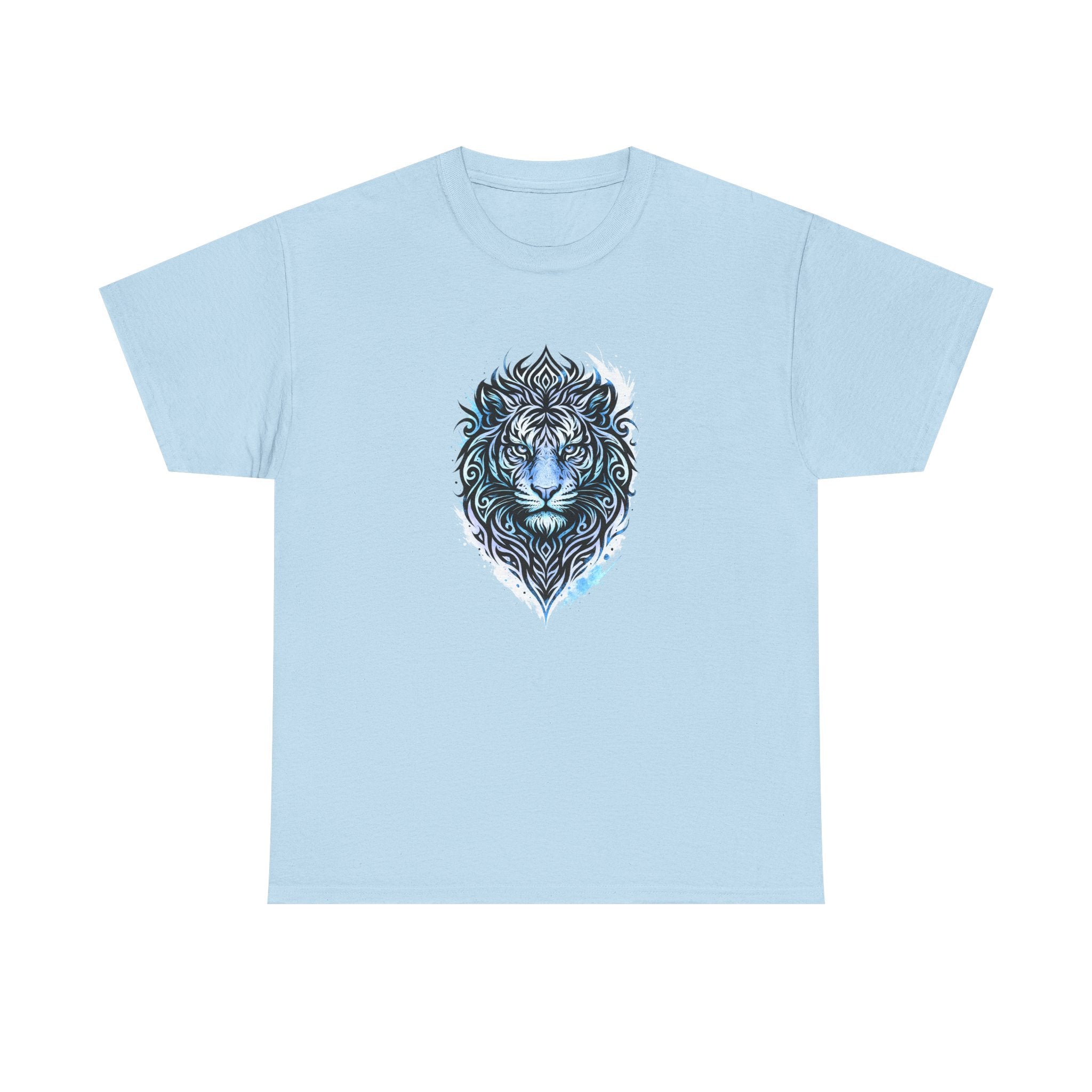 Tiger T-Shirt — Intricate Blue And White Tiger Graphic Tee