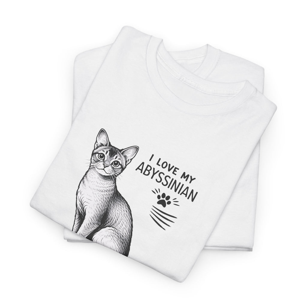 Abyssinian Cat T‑Shirt – "I Love My Abyssinian" Graphic Tee