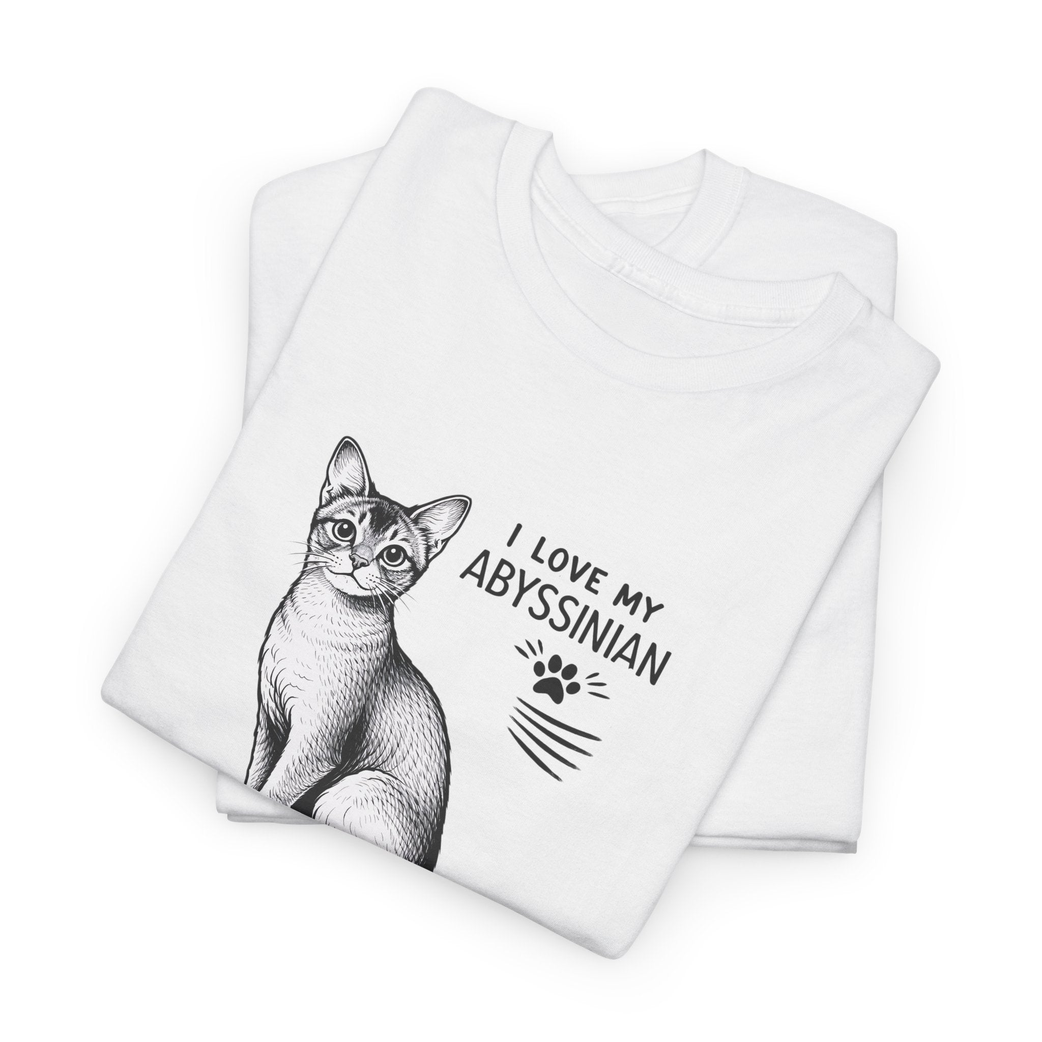 Abyssinian Cat T‑Shirt – "I Love My Abyssinian" Graphic Tee