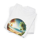 Beach Scene Tee — 'Vacation State of Mind' Tropical Palm Graphic T-Shirt