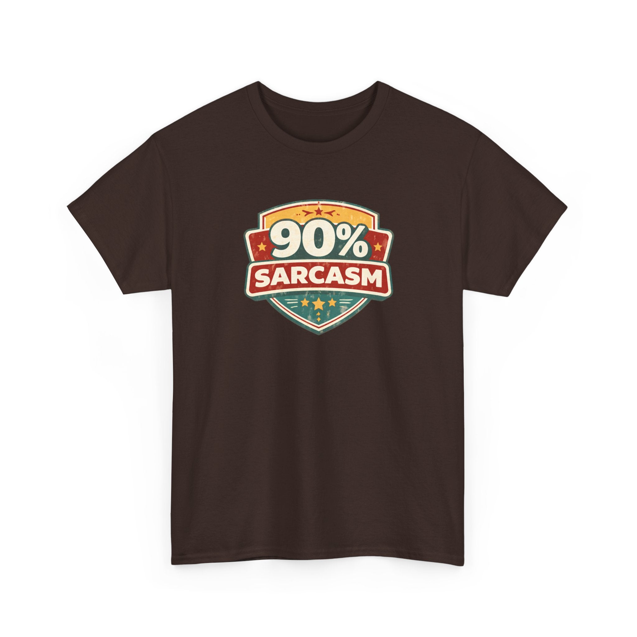 90% Sarcasm T-Shirt — Funny Retro Badge Graphic Tee for Sarcastic Humor