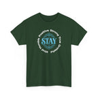 Stay Positive Graphic Tee — 'STAY' Inspirational Badge T‑Shirt