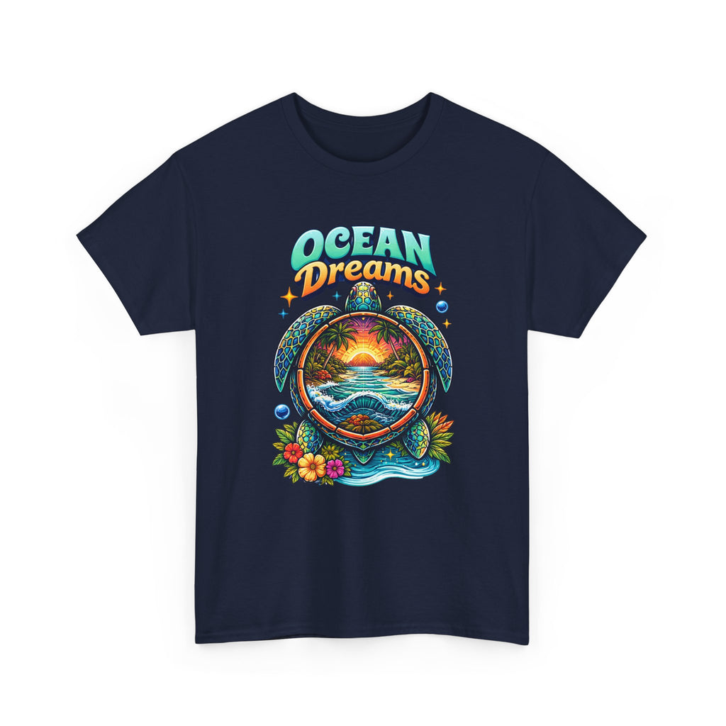 Ocean Dreams T‑Shirt — Tropical Sunset Sea Turtle Graphic Tee