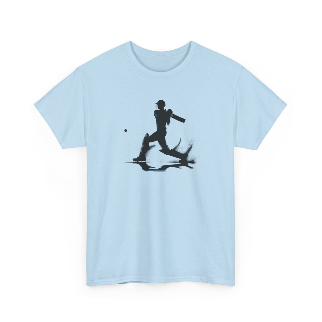 Cricket Silhouette Tee — Batter Hitting Ball Graphic Shirt