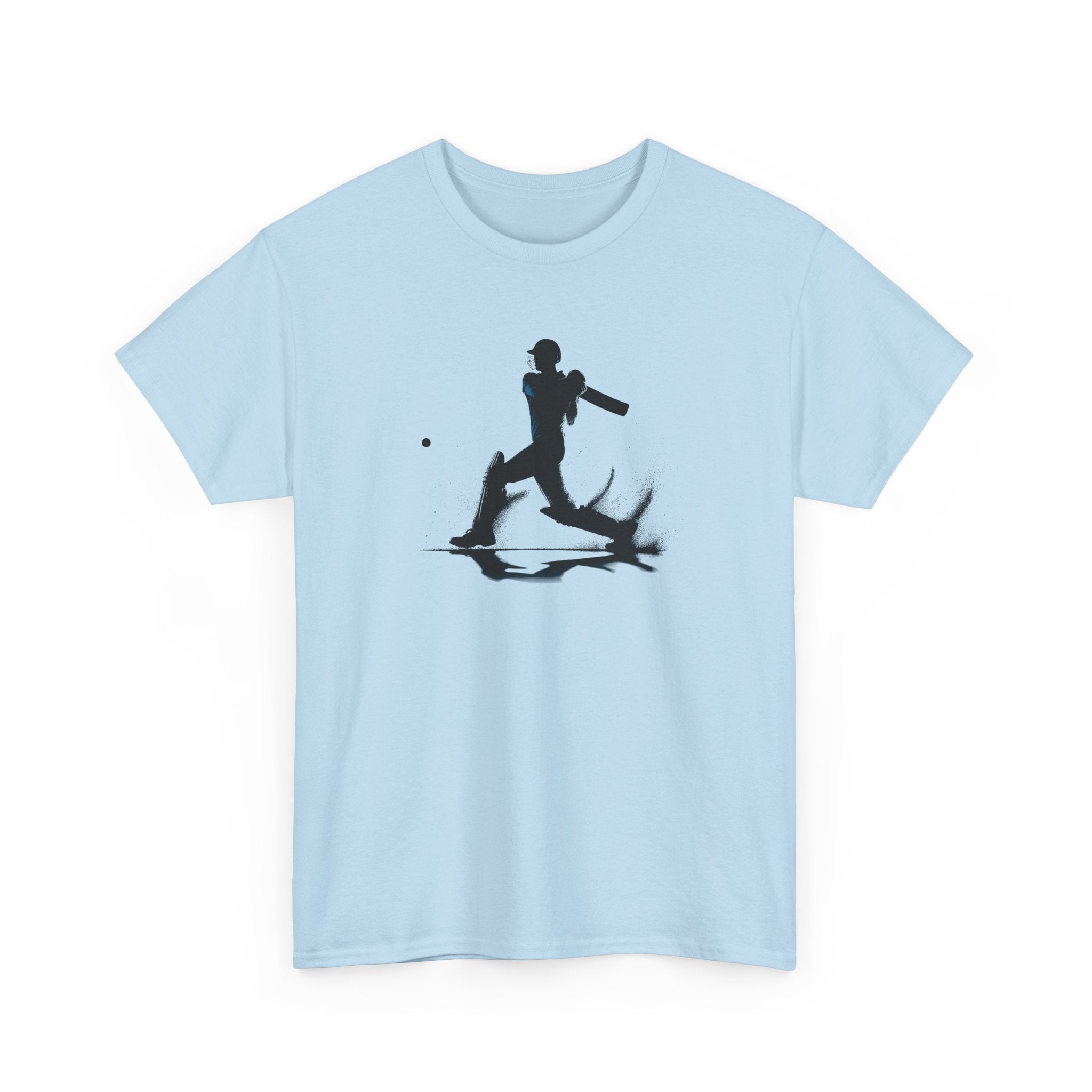 Cricket Silhouette Tee — Batter Hitting Ball Graphic Shirt