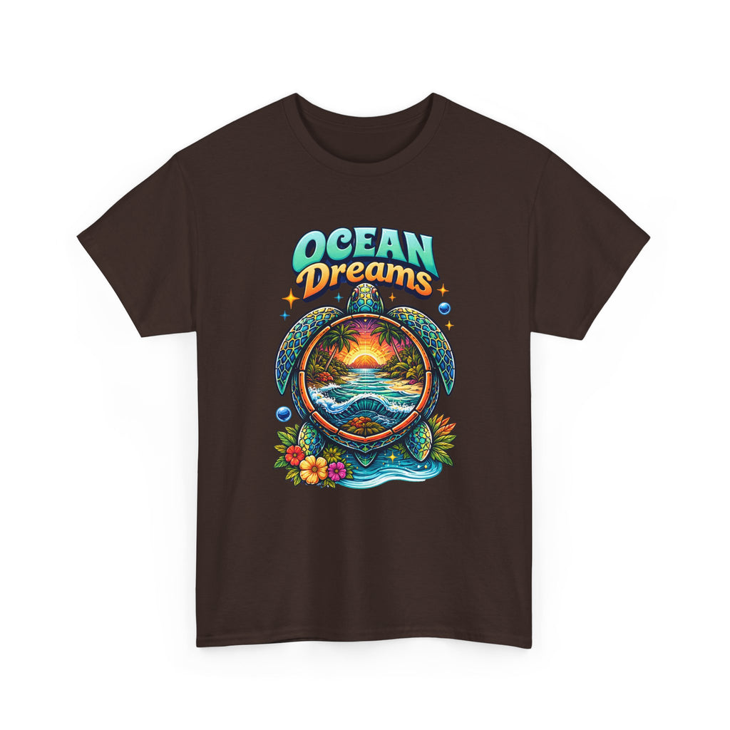 Ocean Dreams T‑Shirt — Tropical Sunset Sea Turtle Graphic Tee