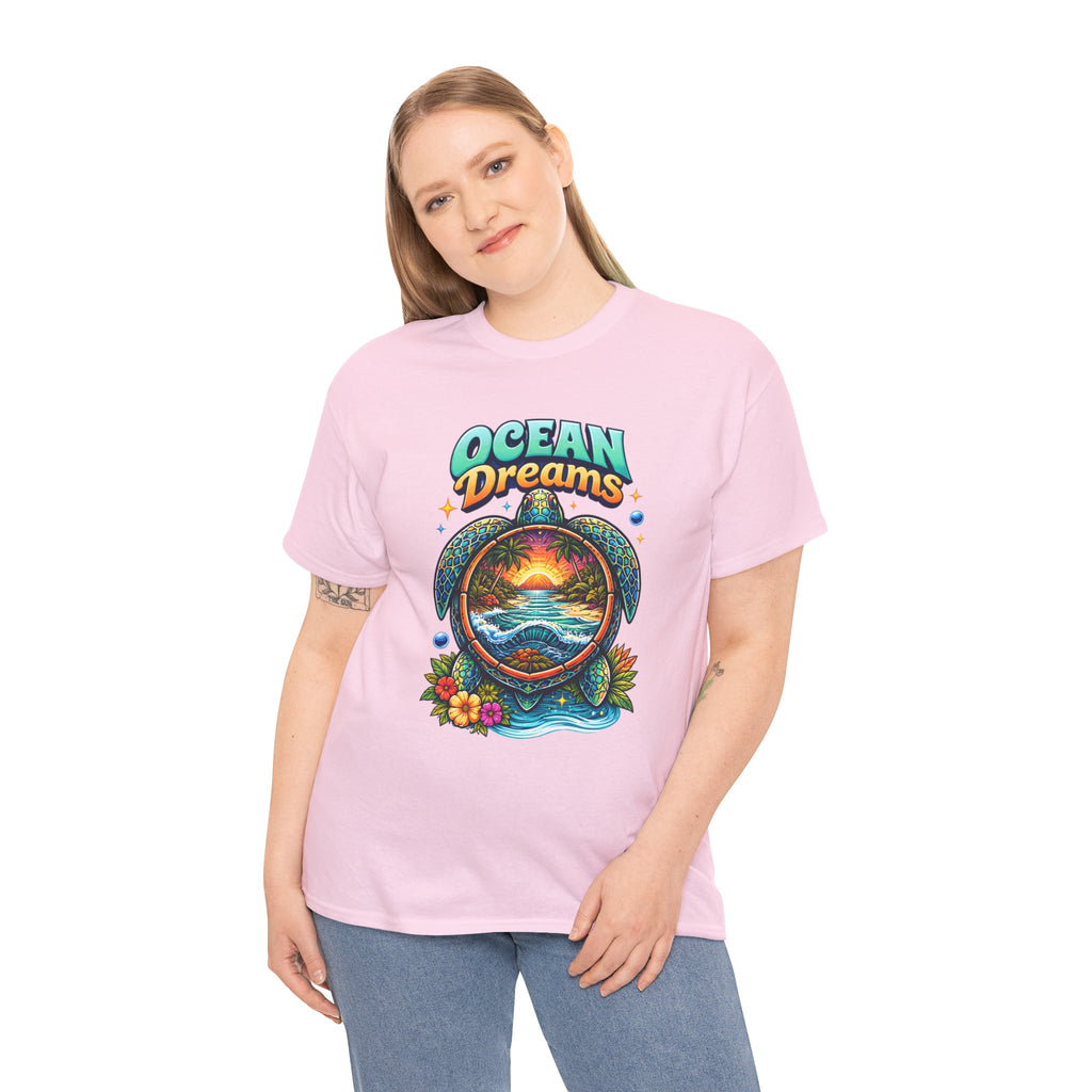 Ocean Dreams T‑Shirt — Tropical Sunset Sea Turtle Graphic Tee