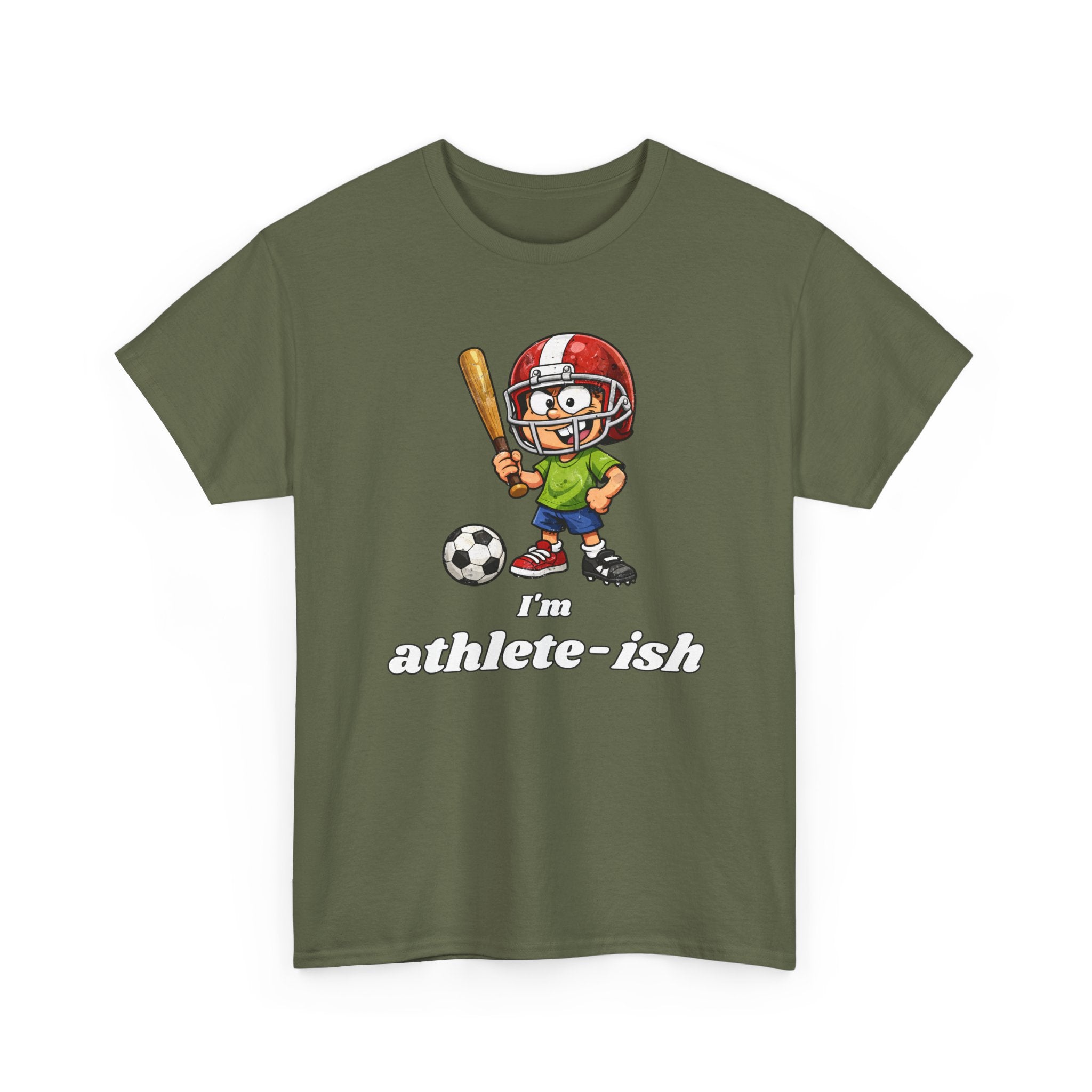 "I'm Athlete-ish" Sports Cartoon T-Shirt — Funny Sports Fan Graphic Tee