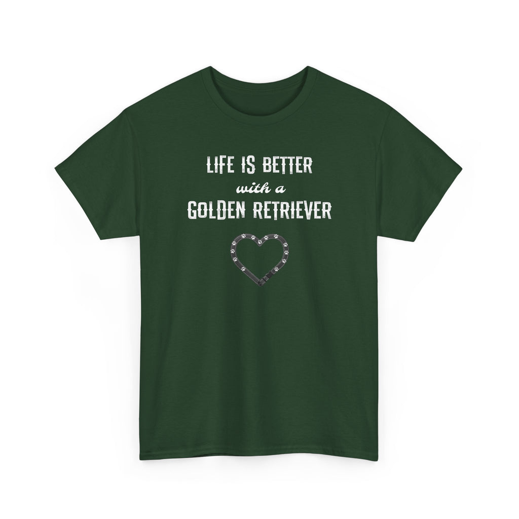 Life Is Better with a Golden Retriever Heart Dog Lover Tee