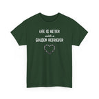 Life Is Better with a Golden Retriever Heart Dog Lover Tee