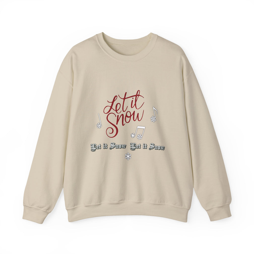 Let It Snow Crewneck Sweatshirt — Cozy Holiday Sweatshirt with Musical Snowflake Design