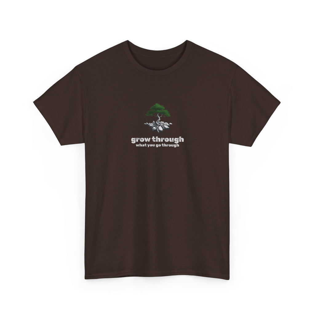 Grow Through What You Go Through Tee — Minimal Bonsai Tree Inspirational T-Shirt
