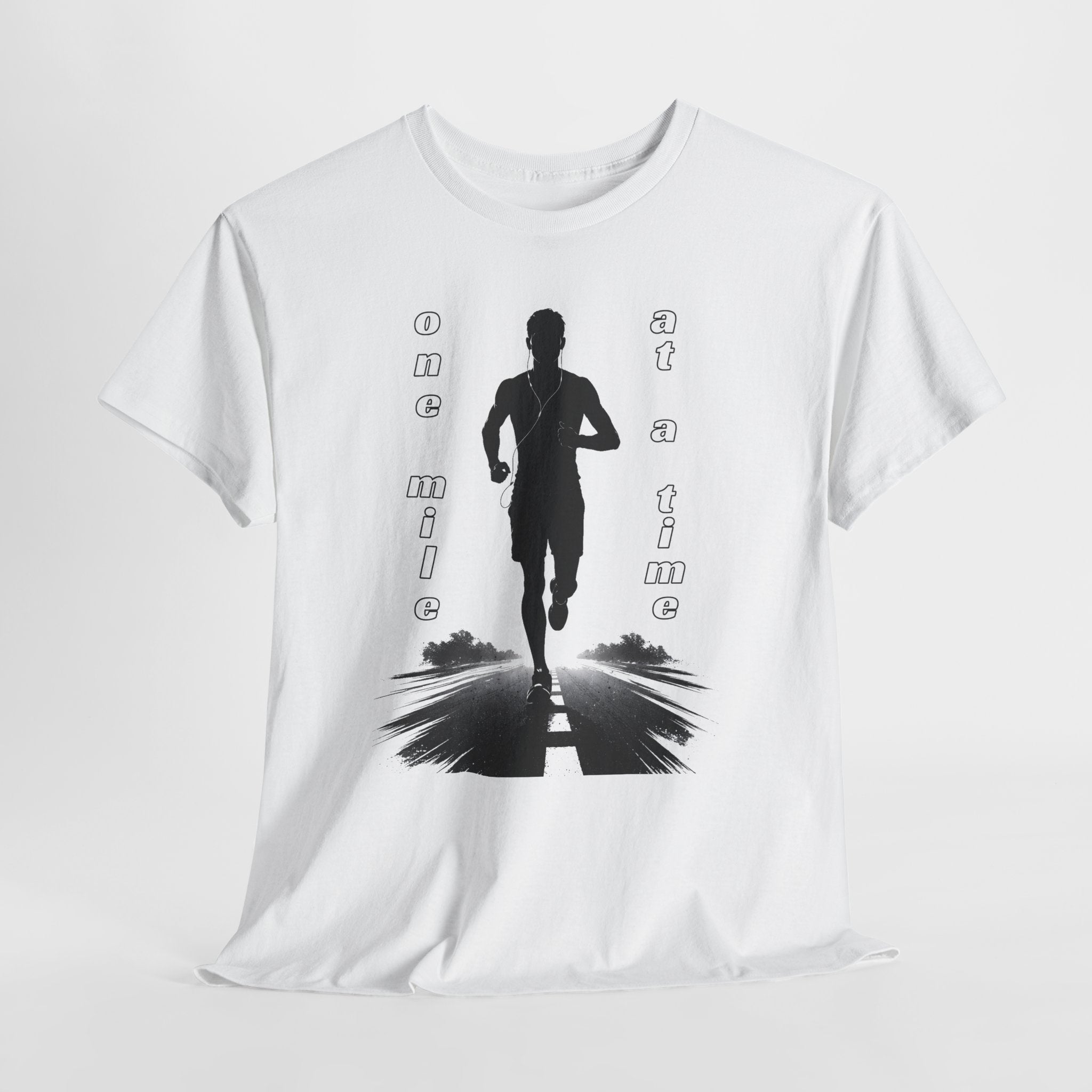 Running Silhouette T‑Shirt – One Mile At A Time Graphic Tee