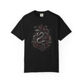 Snake Crest T-Shirt — Gothic Serpent Floral Graphic Tee
