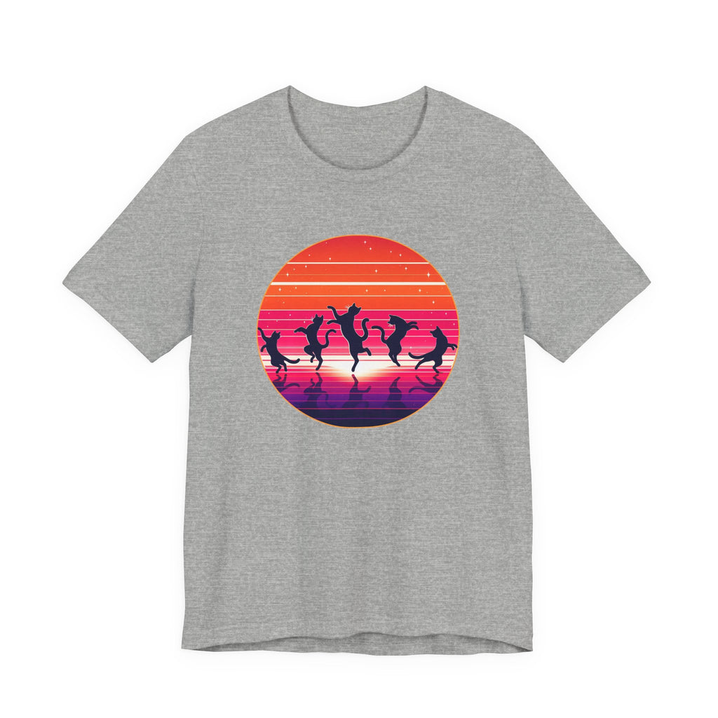 Retro Sunset Dancing Cats T-Shirt