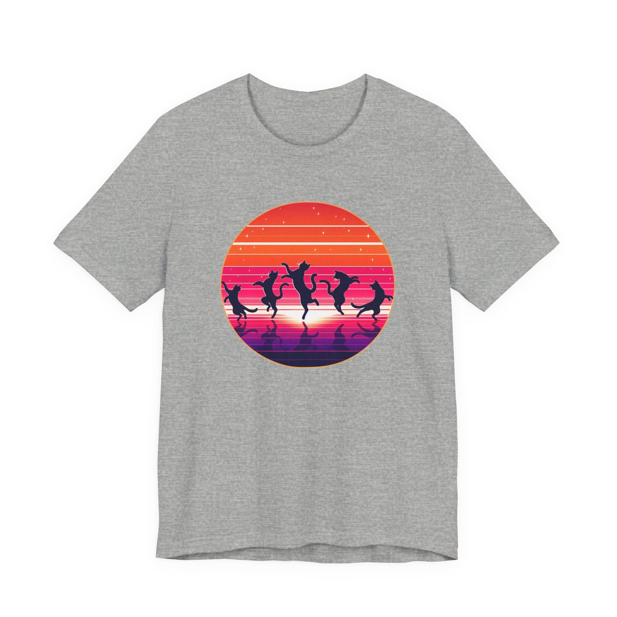 Retro Sunset Dancing Cats T-Shirt