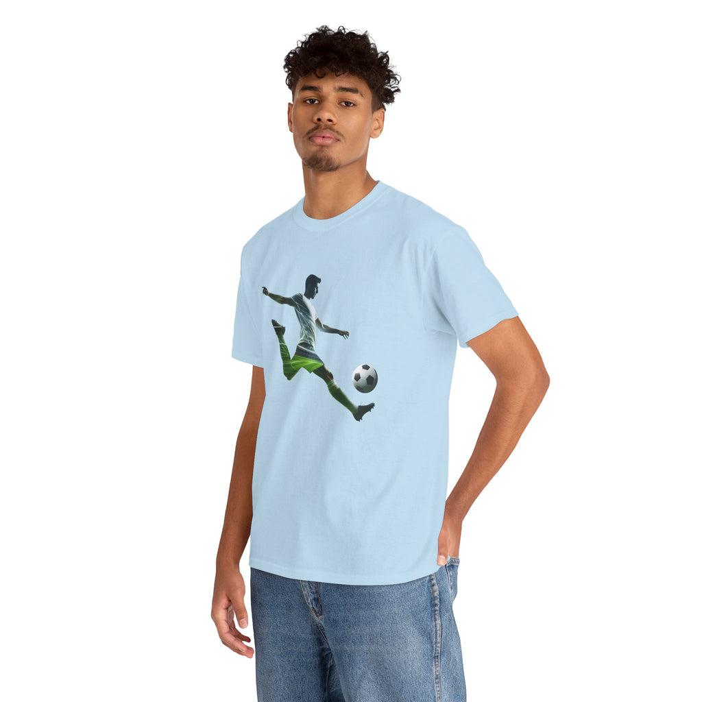Soccer Player Silhouette Tee - Football Kick Graphic T-Shirt