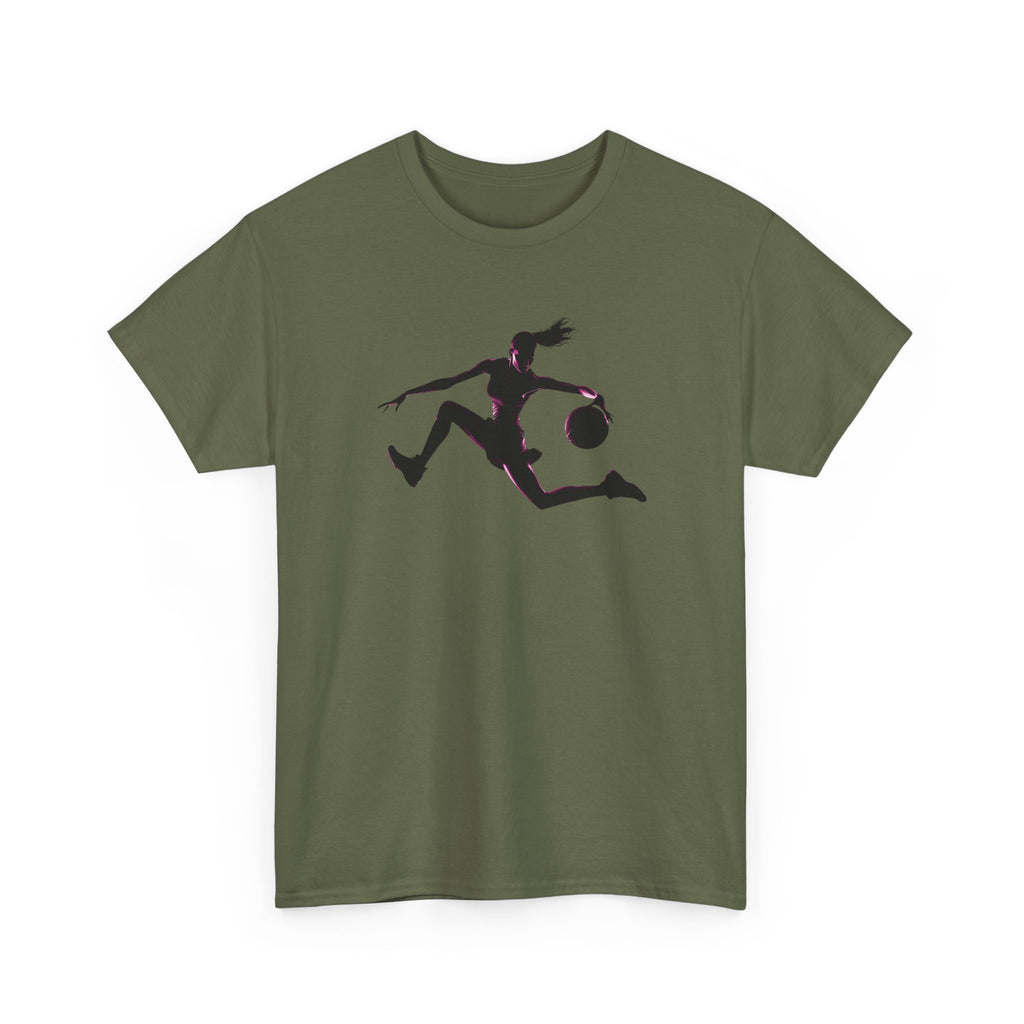 Basketball Player Silhouette T-Shirt — Dynamic Graphic Tee for Basketball Fans