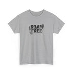 Roam Free T-Shirt — Outdoor Adventure Tee with Boot Print Graphic