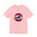 Woman Horse Riding Retro Sunset Tee