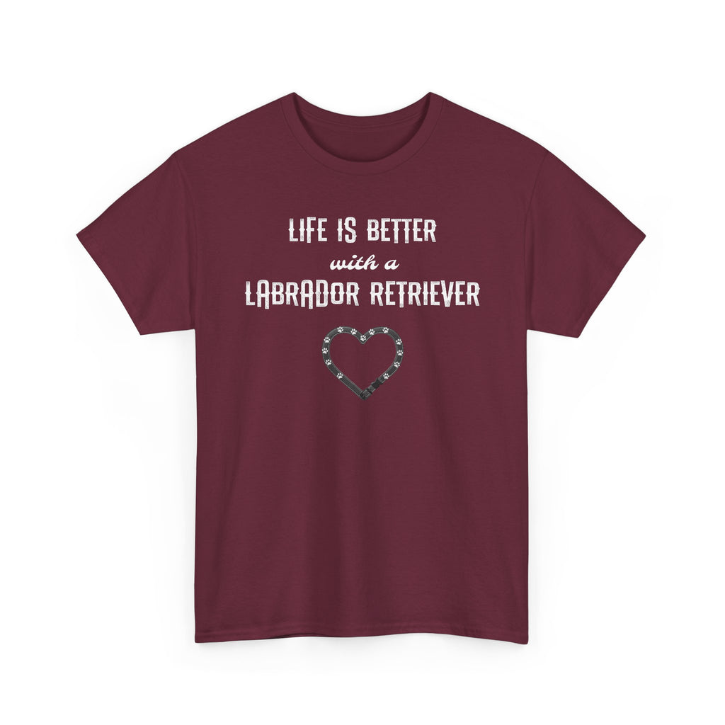 "Life Is Better with a Labrador Retriever" Heart Dog Lover Tee